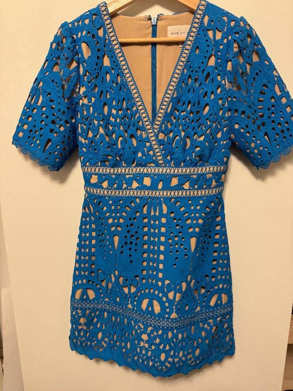 Adelyn Rae Blue Lace Mini Dress | Size XS